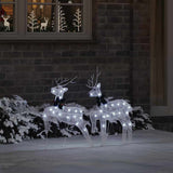 LED Reindeers 2 pcs Cold White Fabric - Side View