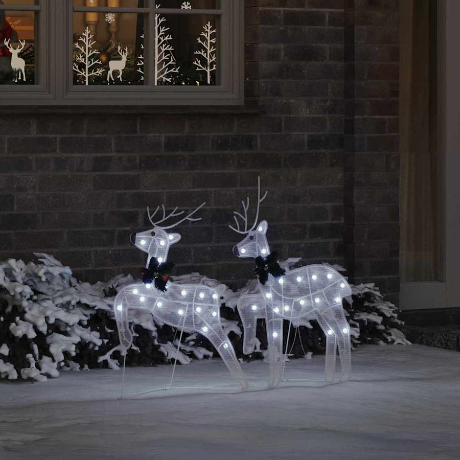 LED Reindeers 2 pcs Cold White 45 x 19 x 65 cm Fabric