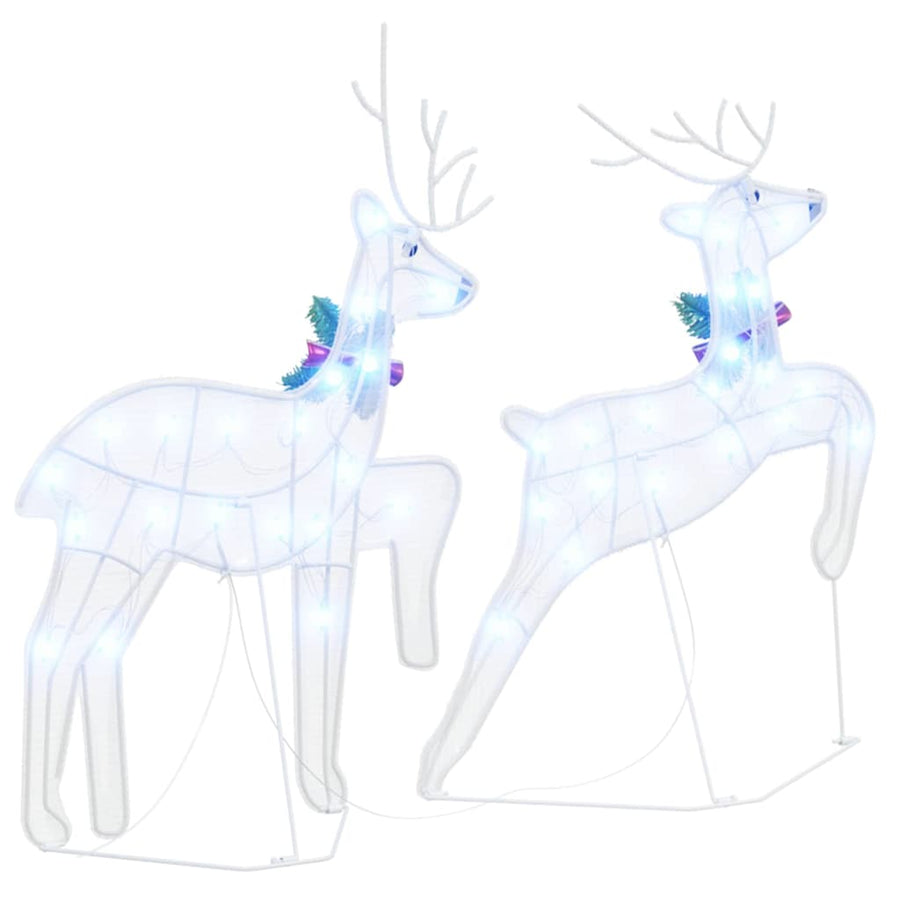 LED Reindeers 2 pcs Cold White 45 x 19 x 65 cm Fabric