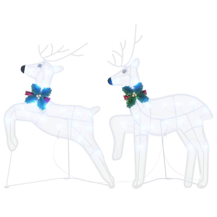 LED Reindeers 2 pcs Cold White 45 x 19 x 65 cm Fabric