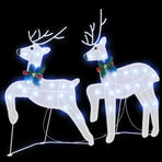 LED Reindeers 2 pcs Cold White 45 x 19 x 65 cm Fabric