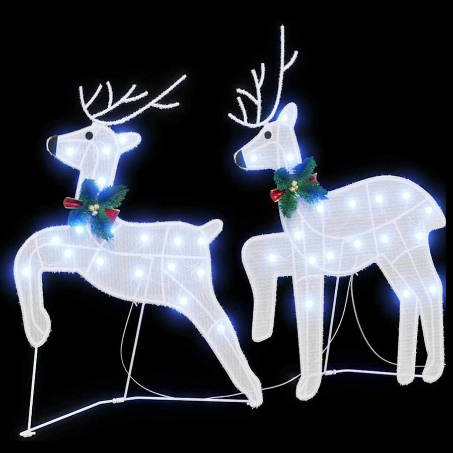 LED Reindeers 2 pcs Cold White 45 x 19 x 65 cm Fabric