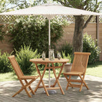Garden Dining Set 3 pcs Brown Solid teak wood