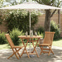 Garden Dining Set 3 pcs Brown Solid teak wood