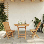 Garden Dining Set 3 pcs Brown Solid teak wood