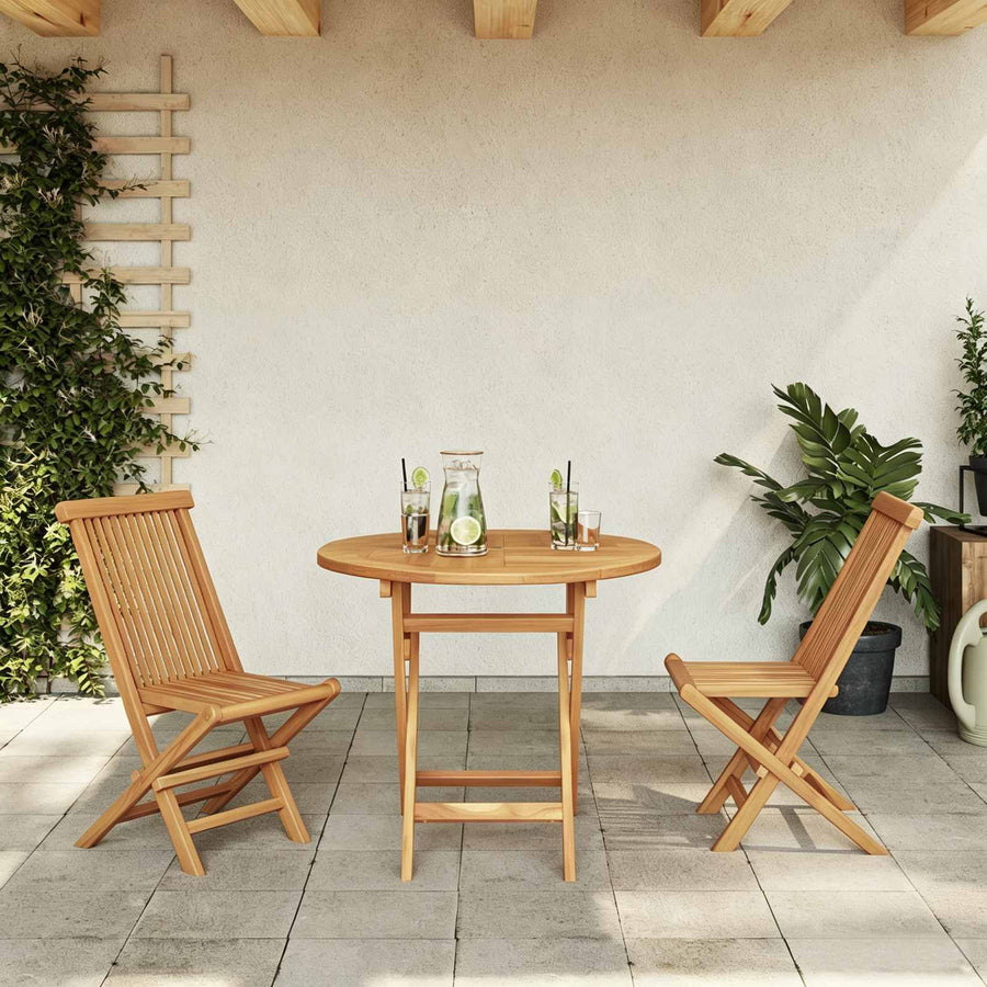 Garden Dining Set 3 pcs Brown Solid teak wood