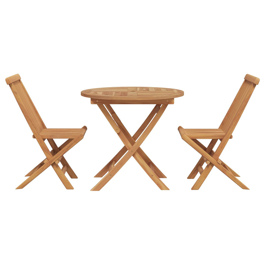 Garden Dining Set 3 pcs Brown Solid teak wood