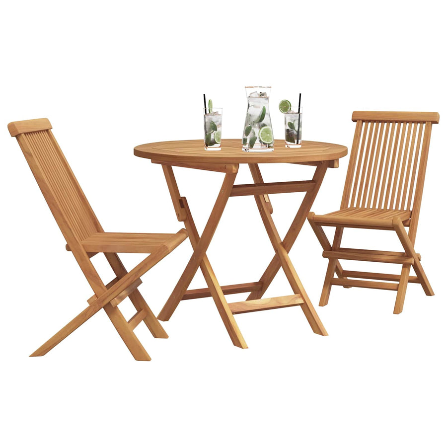 Garden Dining Set 3 pcs Brown Solid teak wood