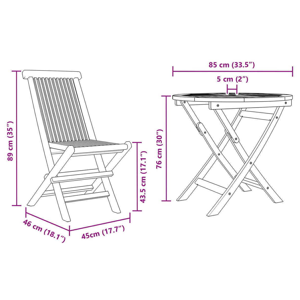 Garden Dining Set 3 pcs Brown Solid teak wood