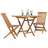 Garden Dining Set 3 pcs Brown Solid Acacia Wood - Front View