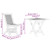 Garden Dining Set 3 pcs Brown Solid Acacia Wood - Low Angle