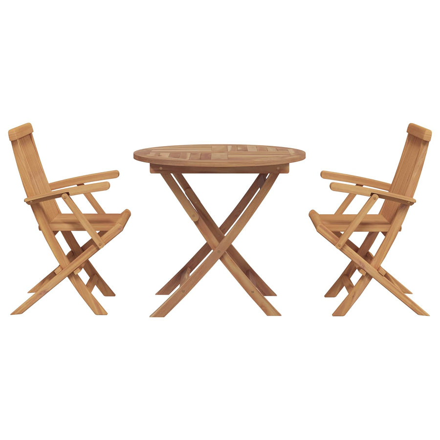 Garden Dining Set 3 pcs Brown Solid teak wood