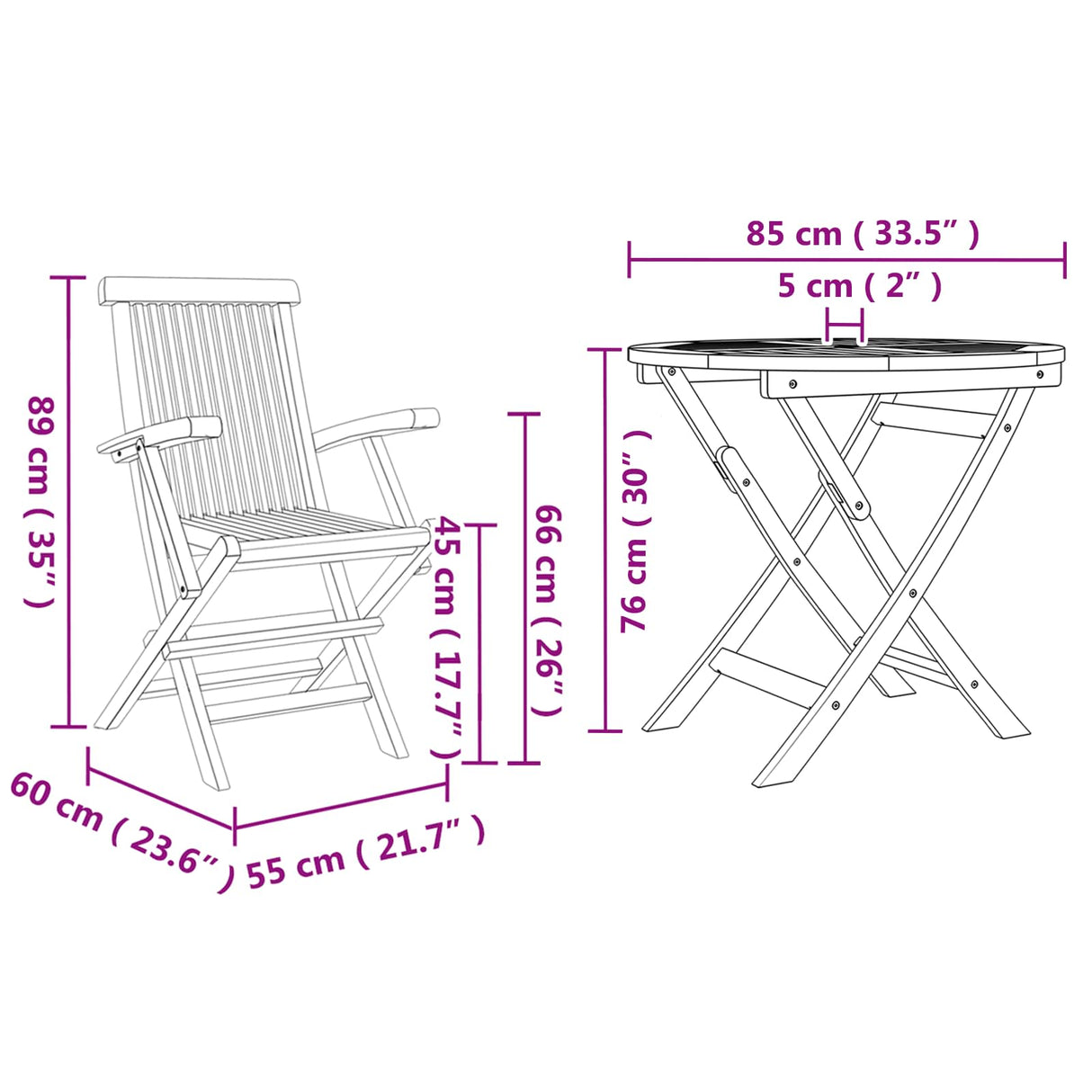 Garden Dining Set 3 pcs Brown Solid teak wood