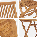 Garden Dining Set 3 pcs Brown Solid Acacia Wood - Extra Image