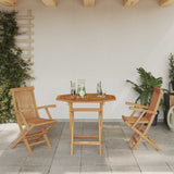 Garden Dining Set 3 pcs Brown Solid Acacia Wood - Top-Down View