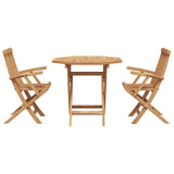 Garden Dining Set 3 pcs Brown Solid Acacia Wood - Close-Up Angle