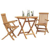 Garden Dining Set 3 pcs Brown Solid Acacia Wood - Side View