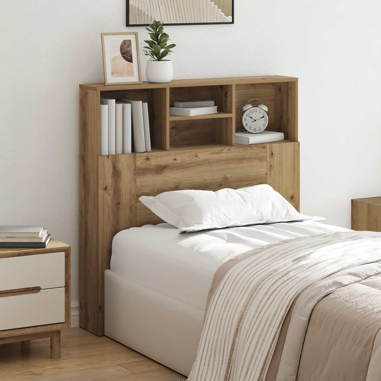 Headboard Cabinet Artisan Oak Engineered Wood