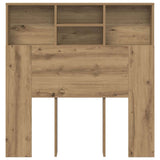 Headboard Cabinet with Shelf Artisan oak Engineered wood - 45-Degree Angle