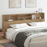 Headboard Cabinet Artisan Oak Engineered Wood - Top-Down View
