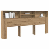Headboard Cabinet with Shelf Artisan oak 220 x 19 x 101.5 cm - Side View