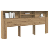 Headboard Cabinet Artisan Oak Engineered Wood - Side View