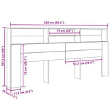 Headboard Cabinet with Shelf Artisan oak 220 x 19 x 101.5 cm - Extra Image