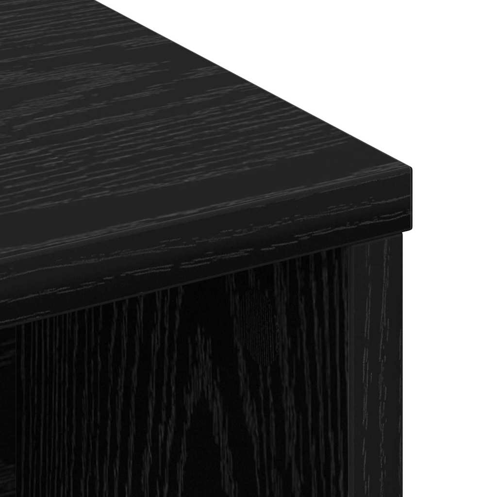 Headboard Cabinet Black oak 220 x 19 x 101.5 cm Engineered Wood