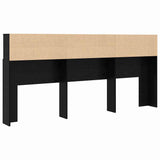 Headboard Cabinet Black oak 220 x 19 x 101.5 cm Engineered Wood - Close-Up Angle