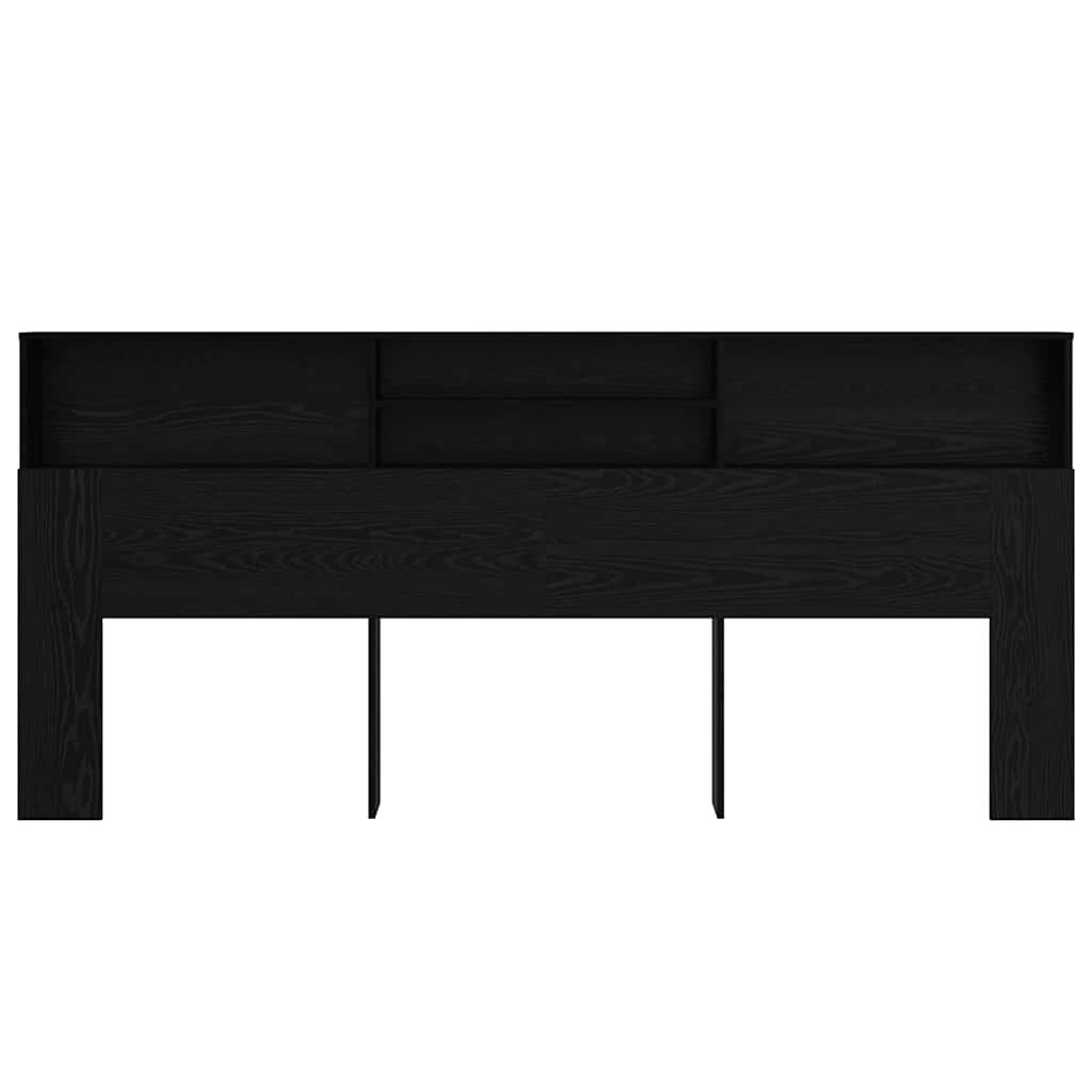 Headboard Cabinet Black oak 220 x 19 x 101.5 cm Engineered Wood
