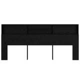 Headboard Cabinet Black Oak 220 x 19 x 101,5 cm Engineered Wood - 45-Degree Angle