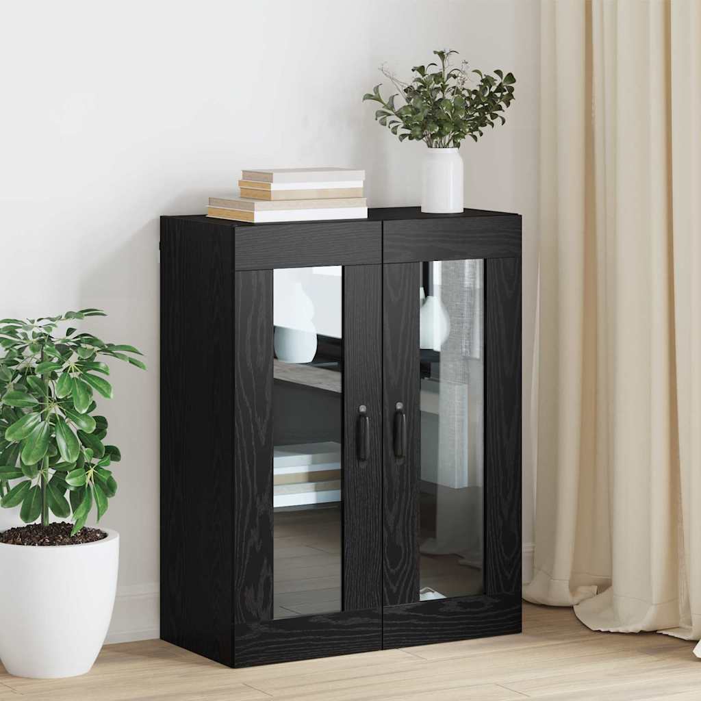 Hanging Wall Cabinet Black 69.5 x 34 x 90 cm Engineered wood