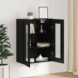 Storage Cabinet Wall-mounted Black Oak 69,5 x 34 x 90 cm - Top-Down View
