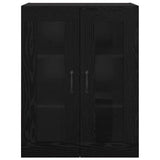 Hanging Wall Cabinet Black 69.5 x 34 x 90 cm Engineered wood - Rear View