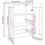 Hanging Wall Cabinet Black 69.5 x 34 x 90 cm Engineered wood - Extra Image