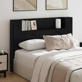 Headboard Cabinet with Shelf Black oak Engineered wood