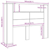 Headboard Cabinet with Shelf Black oak Engineered wood - Extra Image