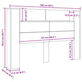 Headboard Cabinet with Shelf Black oak Engineered wood - Extra Image