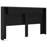 Headboard Cabinet Black oak 180 x 17 x 104.5 cm Engineered wood - Close-Up Angle