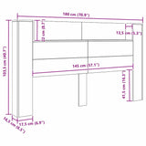 Headboard Cabinet Black oak 180 x 17 x 104.5 cm Engineered wood - Extra Image