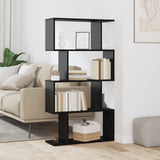 Book Cabinet Black Oak 70 x 24 x 129 cm Engineered Wood
