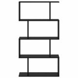 Book Cabinet Black Oak 70 x 24 x 129 cm Engineered Wood - 45-Degree Angle
