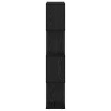 Book Cabinet Black Oak 70 x 24 x 129 cm Engineered Wood - Rear View