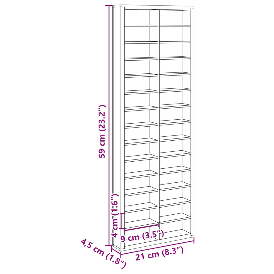 Wall Display Case Wall-Mounted Beige 21 x 4,5 x 59 cm