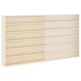 Wall Display Case with Shelf Beige 100 x 8,5 x 54 cm Plywood - Front View