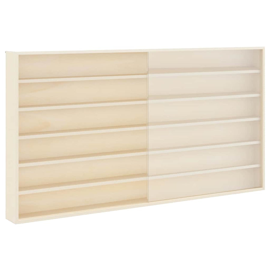 Wall Display Case with Shelf Beige 100 x 8,5 x 54 cm Plywood