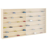 Wall Display Case with Shelf Beige 100 x 8,5 x 54 cm Plywood - Side View