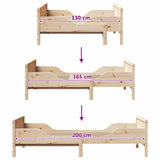 Extendable Bed Frame for Kids Other Brown 80 x 130 / 165 / 200 cm - Extra Image