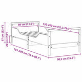 Bed Frame with Headboard Brown 80 x 200 cm Engineered Wood - Extra Image