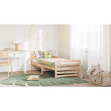 Bed Frame with Headboard Brown 80 x 200 cm Engineered Wood - Low Angle